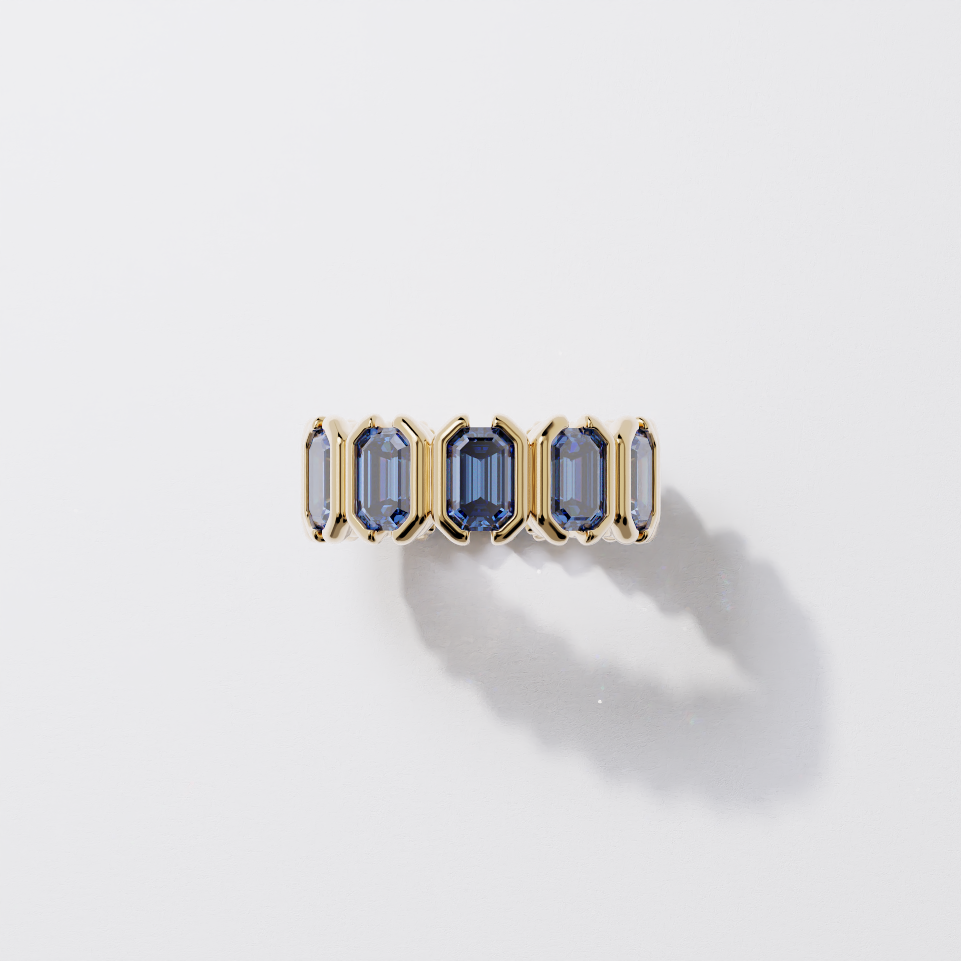 Bague - Parenthèse saphir bleu - Or jaune