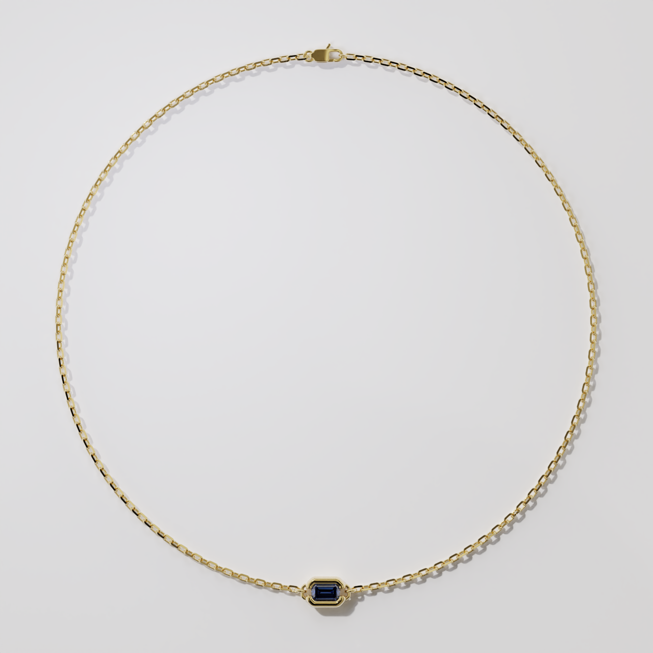 Collier - Parenthèse saphir bleu - Or jaune