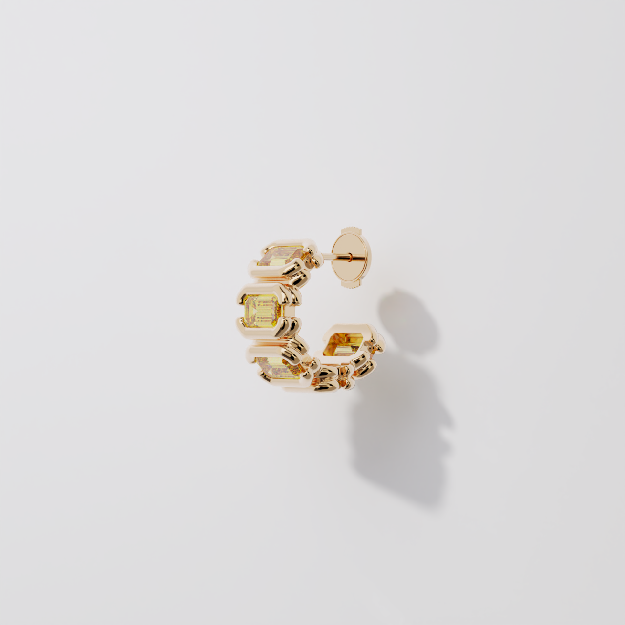 Créoles - Parenthèse saphir jaune - Or rose