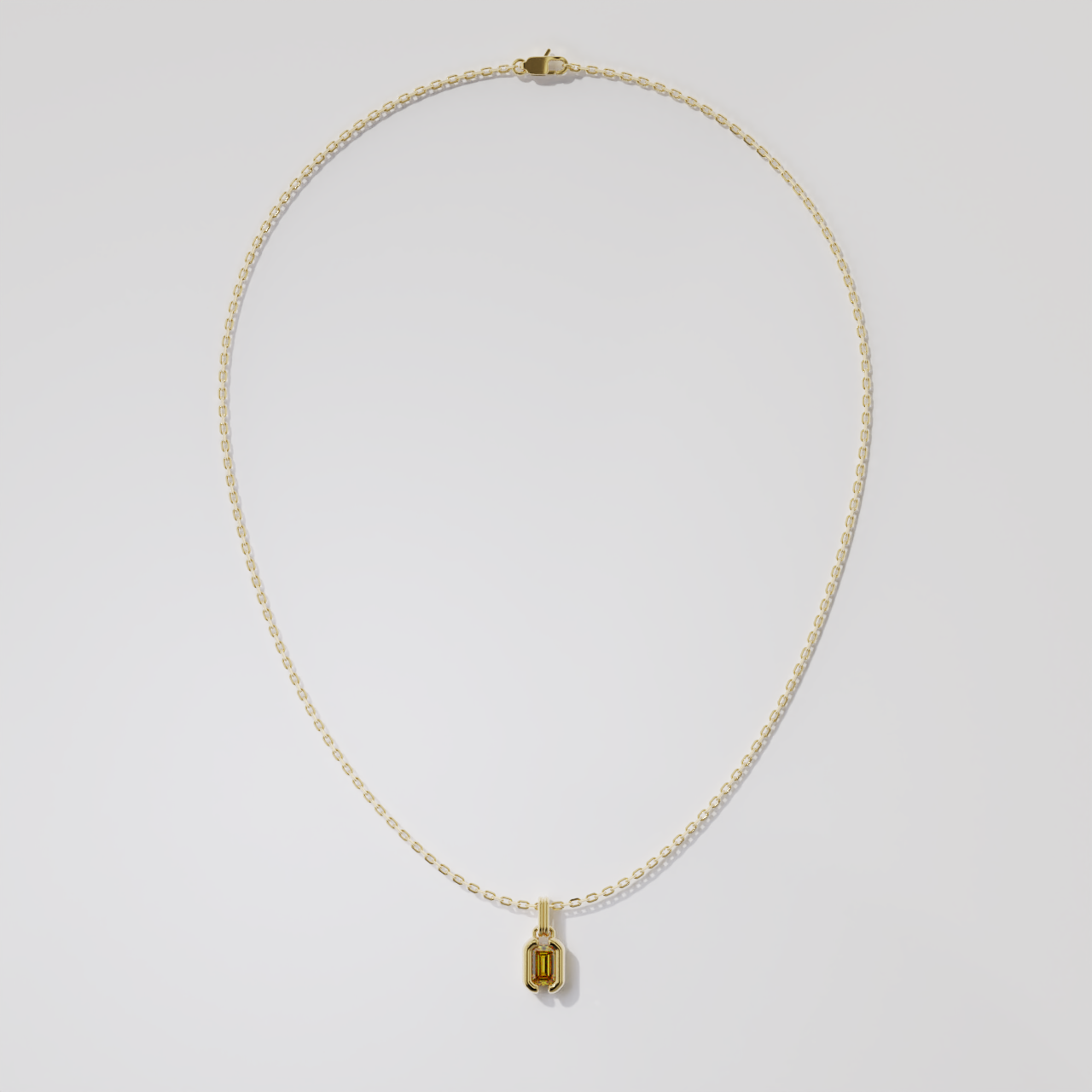Pendentif - Parenthèse saphir jaune - Or jaune