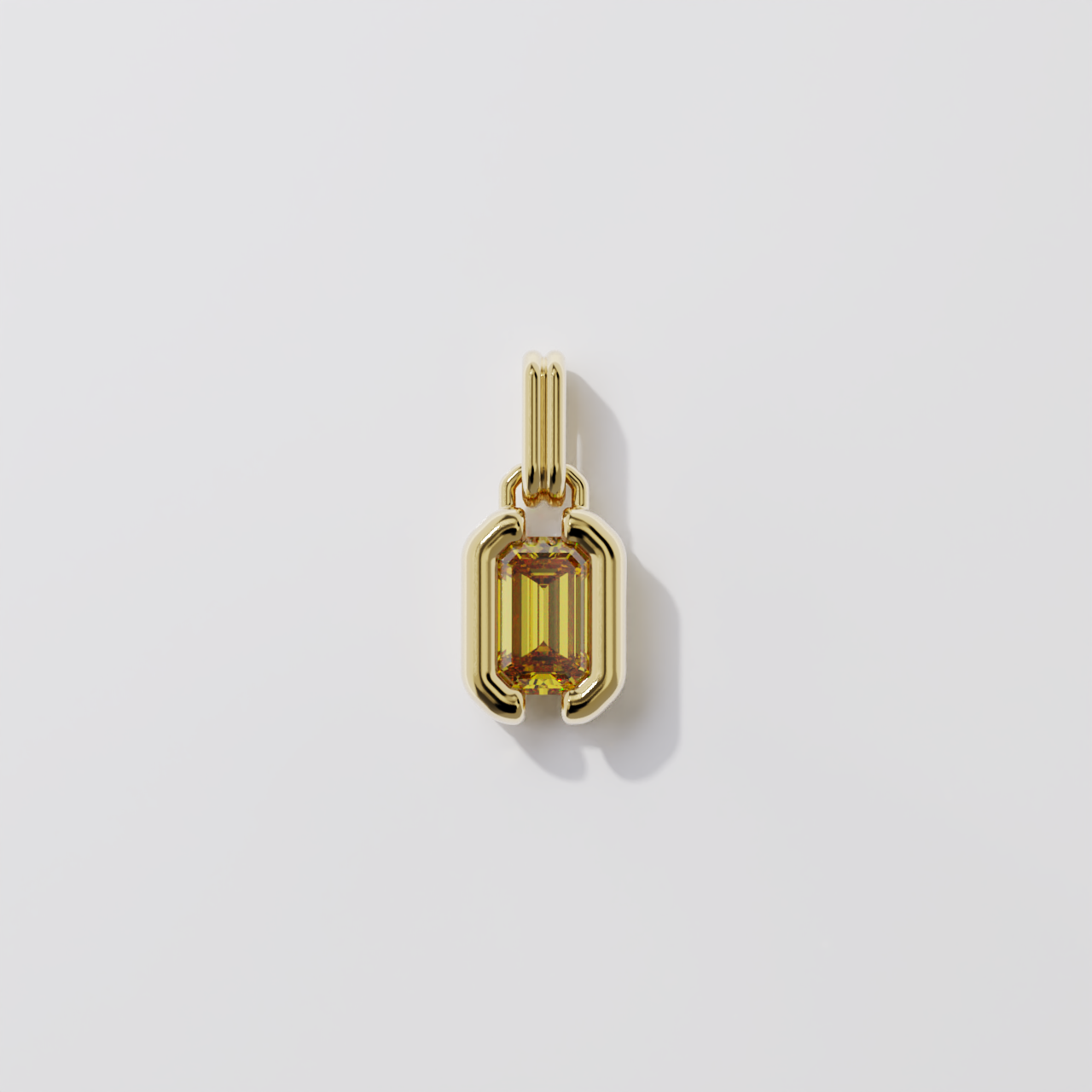 Pendentif - Parenthèse saphir jaune - Or jaune