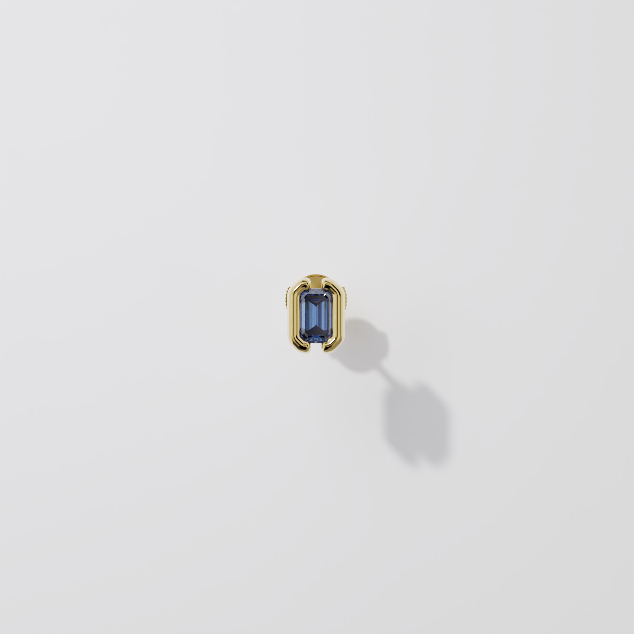 Boucles d’oreilles - Parenthèse saphir bleu - Or jaune