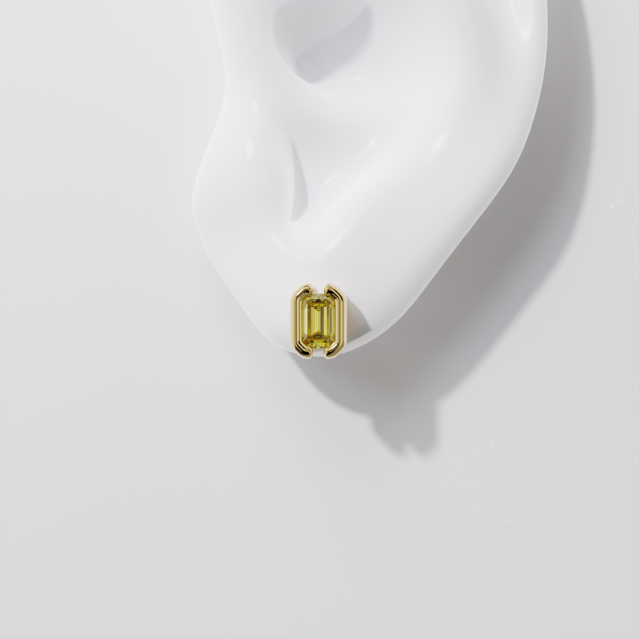 Boucles d'oreilles - Parenthèse saphir jaune - Or Jaune