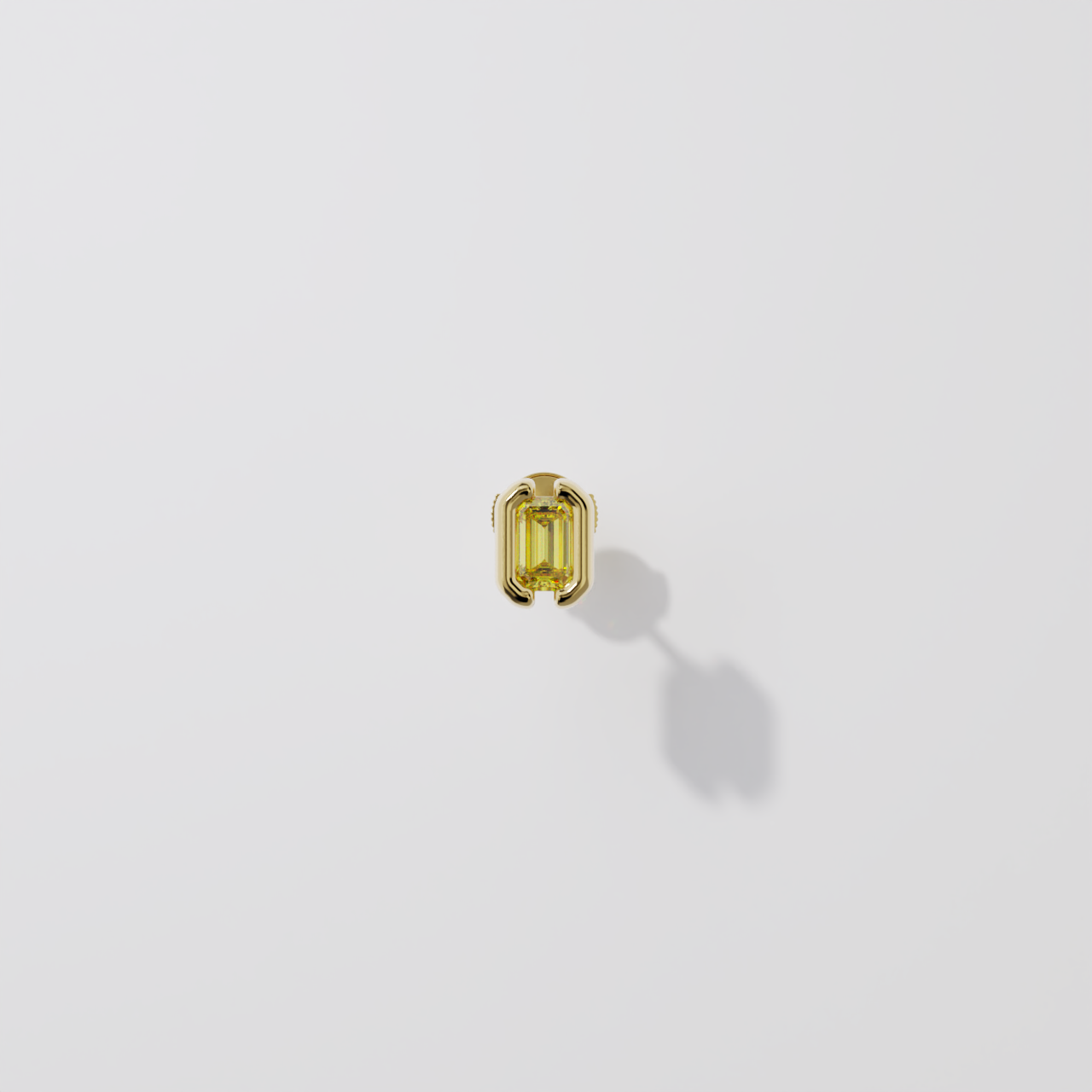 Boucles d'oreilles - Parenthèse saphir jaune - Or Jaune