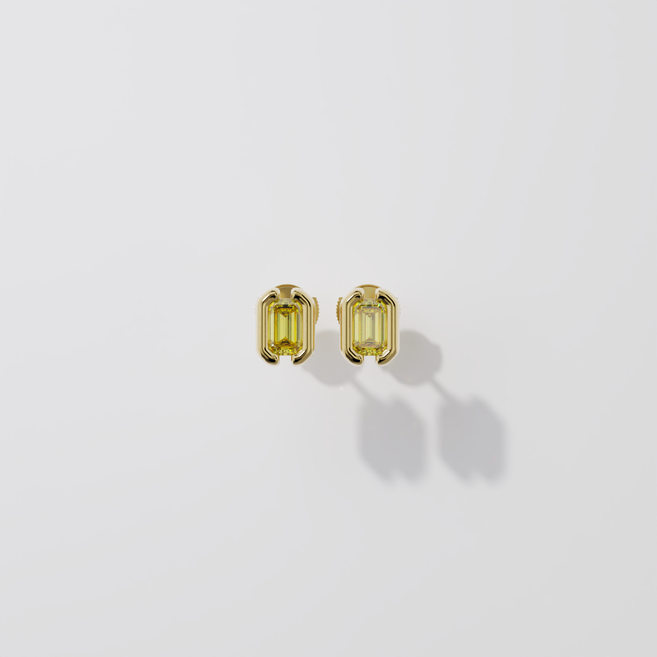 Boucles d'oreilles - Parenthèse saphir jaune - Or Jaune