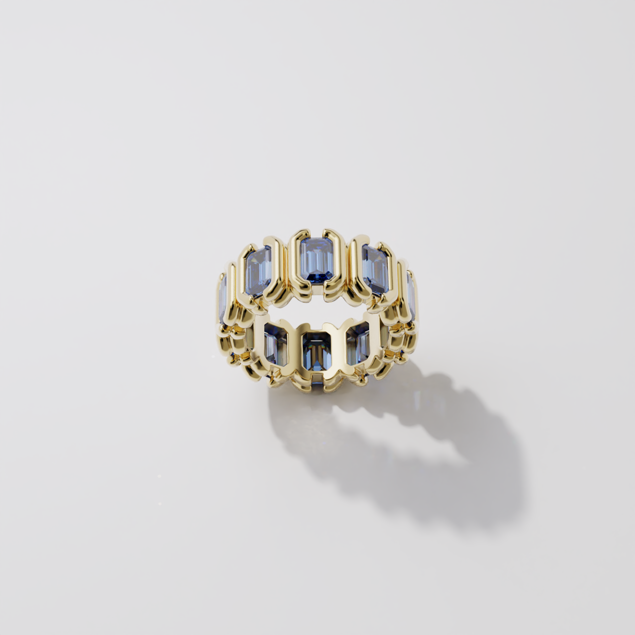 Bague - Parenthèse saphir bleu - Or jaune