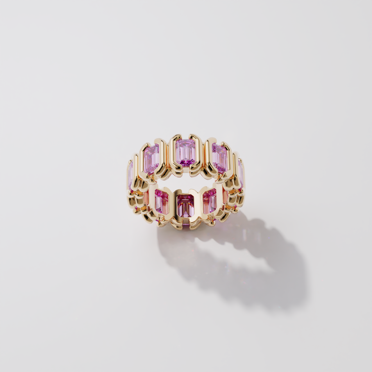 Bague - Parenthèse saphir rose - Or rose
