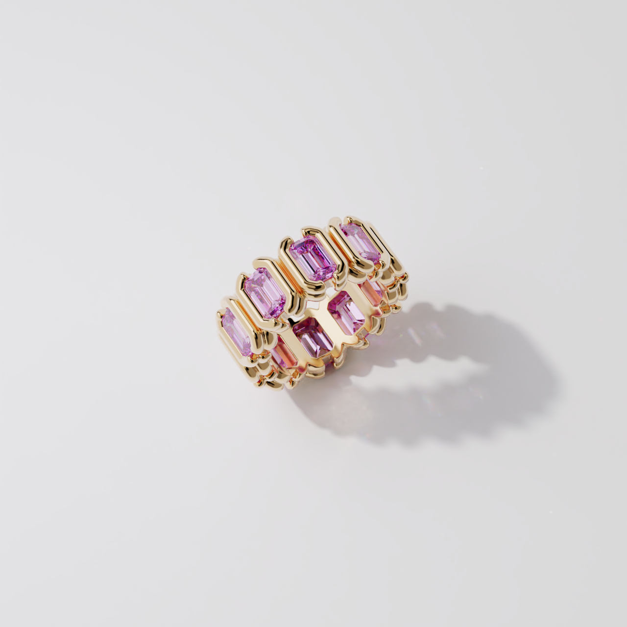 Bague - Parenthèse saphir rose - Or rose