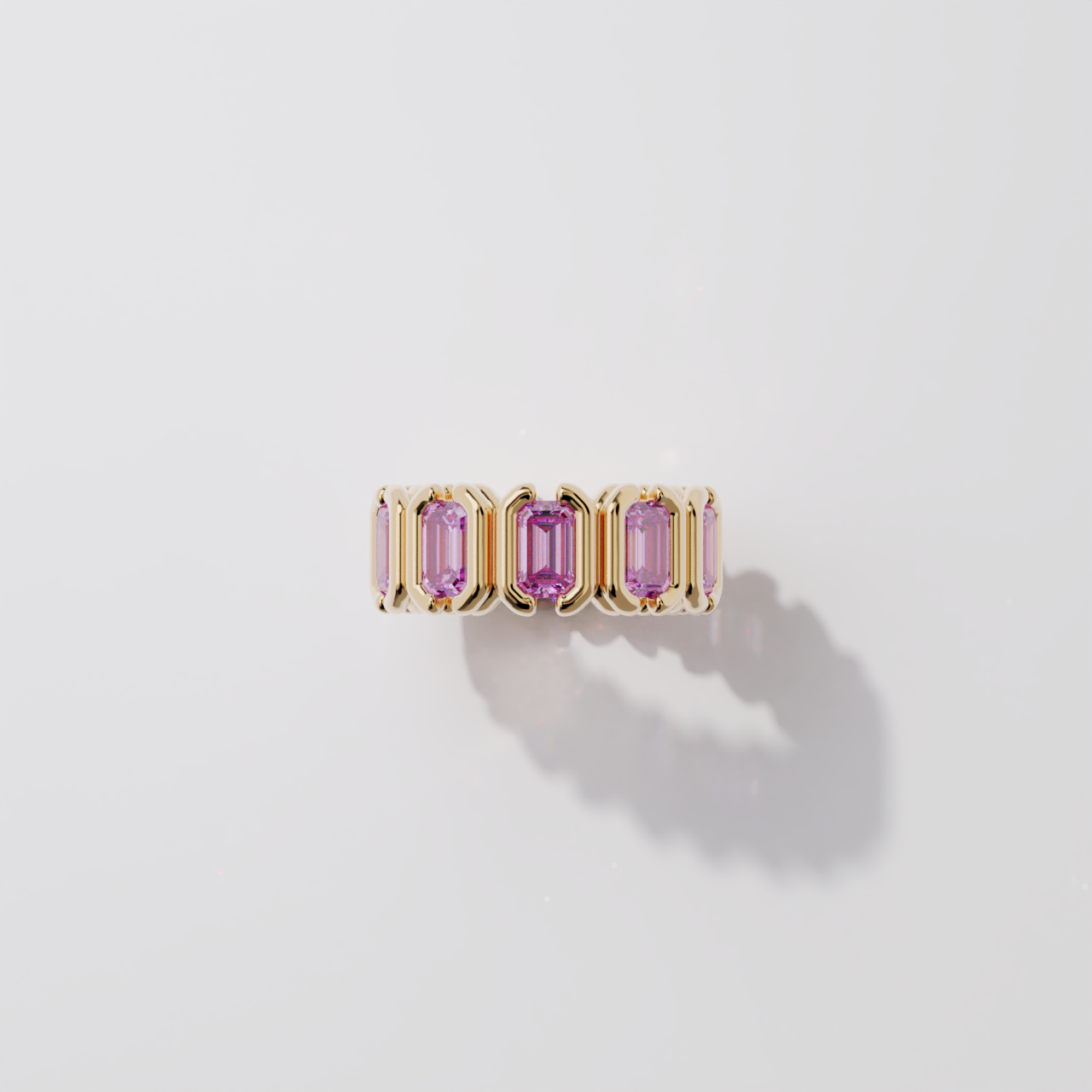 Bague - Parenthèse saphir rose - Or rose